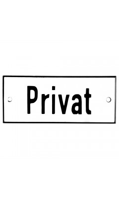 Emaljskylt Privat vit - svart 12 x 5 cm modell 2-5 Emaljskylt Privat vit - svart 12 x 5 cm modell 2-5