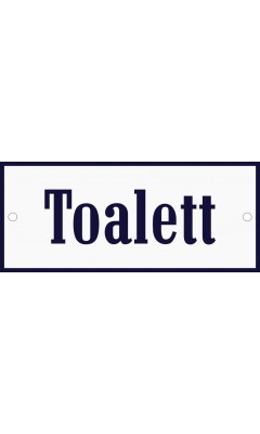 Emaljskylt Toalett vit - blå 12 x 5 cm modell 3-5 Emaljskylt Toalett vit - blå 12 x 5 cm modell 3-5