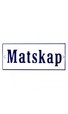 Emaljskylt Matskap vit - blå 12 x 5 cm modell 3-5 Emaljskylt Matskap vit - blå 12 x 5 cm modell 3-5
