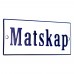 Emaljskylt Matskap vit - blå 12 x 5 cm modell 3-5