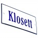Emaljskylt Klosett vit - blå 12 x 5 cm modell 3-5