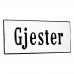 Emaljskylt Gjester vit - svart 12 x 5 cm modell 4-5