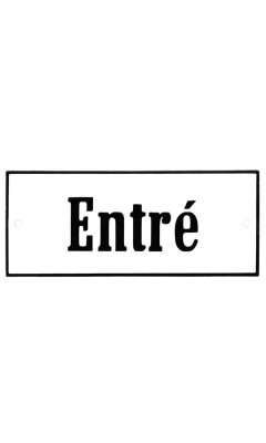 Emaljskylt Entré vit - svart 12 x 5 cm modell 4-5 Emaljskylt Entré vit - svart 12 x 5 cm modell 4-5