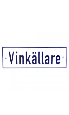 Emaljskylt Vinkällare vit - blå 15 x 5 cm modell 1-5 Emaljskylt Vinkällare vit - blå 15 x 5 cm modell 1-5