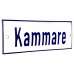 Emaljskylt Kammare vit - blå 15 x 5 cm modell 1-5