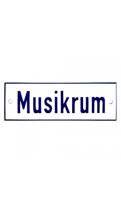 Emaljskylt Musikrum vit - blå 15 x 5 cm modell 1-5 Emaljskylt Musikrum vit - blå 15 x 5 cm modell 1-5
