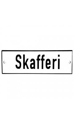 Emaljskylt Skafferi vit - svart 15 x 5 cm modell 2-5 Emaljskylt Skafferi vit - svart 15 x 5 cm modell 2-5