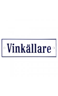 Emaljskylt Vinkällare vit - blå 15 x 5 cm modell 3-5 Emaljskylt Vinkällare vit - blå 15 x 5 cm modell 3-5