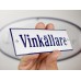 Emaljskylt Vinkällare vit - blå 15 x 5 cm modell 3-5