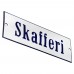 Emaljskylt Skafferi vit - blå 15 x 5 cm modell 3-5 Emaljskylt Skafferi vit - blå 15 x 5 cm modell 3-5