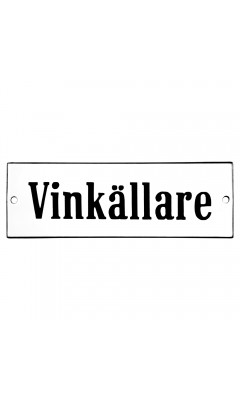 Emaljskylt Vinkällare vit - svart 15 x 5 cm modell 4-5 Emaljskylt Vinkällare vit - svart 15 x 5 cm modell 4-5