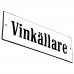 Emaljskylt Vinkällare vit - svart 15 x 5 cm modell 4-5
