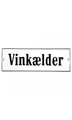 Emaljskylt Vinkælder vit - svart 15 x 5 cm modell 4-5 Emaljskylt Vinkælder vit - svart 15 x 5 cm modell 4-5