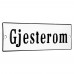 Emaljskylt Gjesterom vit - svart 15 x 5 cm modell 4-5