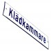 Emaljskylt Klädkammare vit - blå 20 x 5 cm modell 1-5