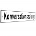 Emaljskylt Konversationssalong vit - svart 28 x 5 cm modell 2-5