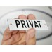 Emaljskylt PRIVAT vit - svart 10 x 3 cm modell 20-5 Emaljskylt PRIVAT vit - svart 10 x 3 cm modell 20-5