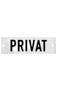 Emaljskylt PRIVAT vit - svart 10 x 3 cm modell 20-5 Emaljskylt PRIVAT vit - svart 10 x 3 cm modell 20-5