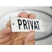 Emaljskylt PRIVAT vit - svart 10 x 3 cm modell 20-5 Emaljskylt PRIVAT vit - svart 10 x 3 cm modell 20-5