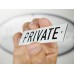 Emaljskylt PRIVATE vit - svart 10 x 3 cm modell 20-5
