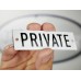 Emaljskylt PRIVATE vit - svart 10 x 3 cm modell 20-5
