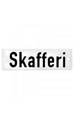 Emaljskylt Skafferi vit - svart 10 x 3 cm modell 20-5 Emaljskylt Skafferi vit - svart 10 x 3 cm modell 20-5