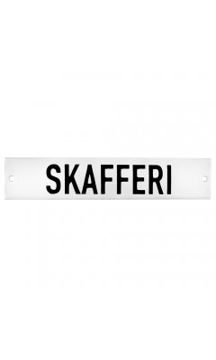 Emaljskylt SKAFFERI vit - svart 15 x 3 cm modell 20-5 Emaljskylt SKAFFERI vit - svart 15 x 3 cm modell 20-5