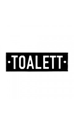 Emaljskylt TOALETT svart - vit 10 x 3 cm modell 21-5 Emaljskylt TOALETT svart - vit 10 x 3 cm modell 21-5