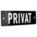 Emaljskylt PRIVAT svart - vit 10 x 3 cm modell 21-5 Emaljskylt PRIVAT svart - vit 10 x 3 cm modell 21-5