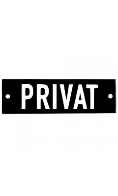 Emaljskylt PRIVAT svart - vit 10 x 3 cm modell 21-5 Emaljskylt PRIVAT svart - vit 10 x 3 cm modell 21-5