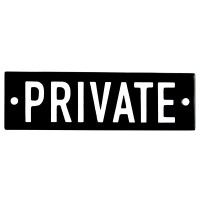 Emaljskylt PRIVATE svart - vit 10 x 3 cm modell 21-5