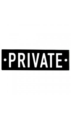 Emaljskylt PRIVATE svart - vit 10 x 3 cm modell 21-5 Emaljskylt PRIVATE svart - vit 10 x 3 cm modell 21-5