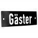 Emaljskylt Gäster svart - vit 10 x 3 cm modell 21-5 Emaljskylt Gäster svart - vit 10 x 3 cm modell 21-5