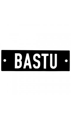 Emaljskylt BASTU svart - vit 10 x 3 cm modell 21-5 Emaljskylt BASTU svart - vit 10 x 3 cm modell 21-5