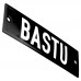 Emaljskylt BASTU svart - vit 10 x 3 cm modell 21-5