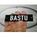 Emaljskylt BASTU svart - vit 10 x 3 cm modell 21-5