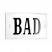 Emaljskylt BAD vit - svart 7 x 4 cm modell 22-5 Emaljskylt BAD vit - svart 7 x 4 cm modell 22-5