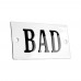 Emaljskylt BAD vit - svart 7 x 4 cm modell 22-5 Emaljskylt BAD vit - svart 7 x 4 cm modell 22-5