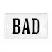 Emaljskylt BAD vit - svart 7 x 4 cm modell 22-5 Emaljskylt BAD vit - svart 7 x 4 cm modell 22-5