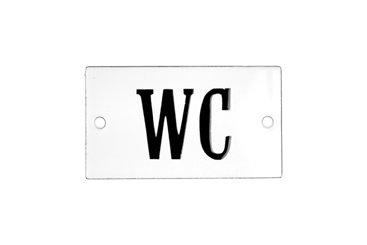 Emaljskylt WC vit - svart 7 x 4 cm modell 22-5 Emaljskylt WC vit - svart 7 x 4 cm modell 22-5