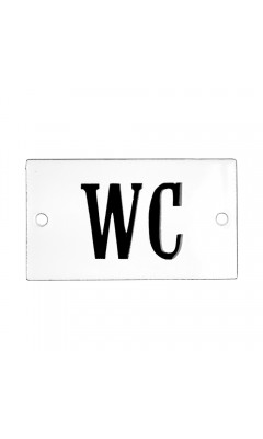 Emaljskylt WC vit - svart 7 x 4 cm modell 22-5 Emaljskylt WC vit - svart 7 x 4 cm modell 22-5