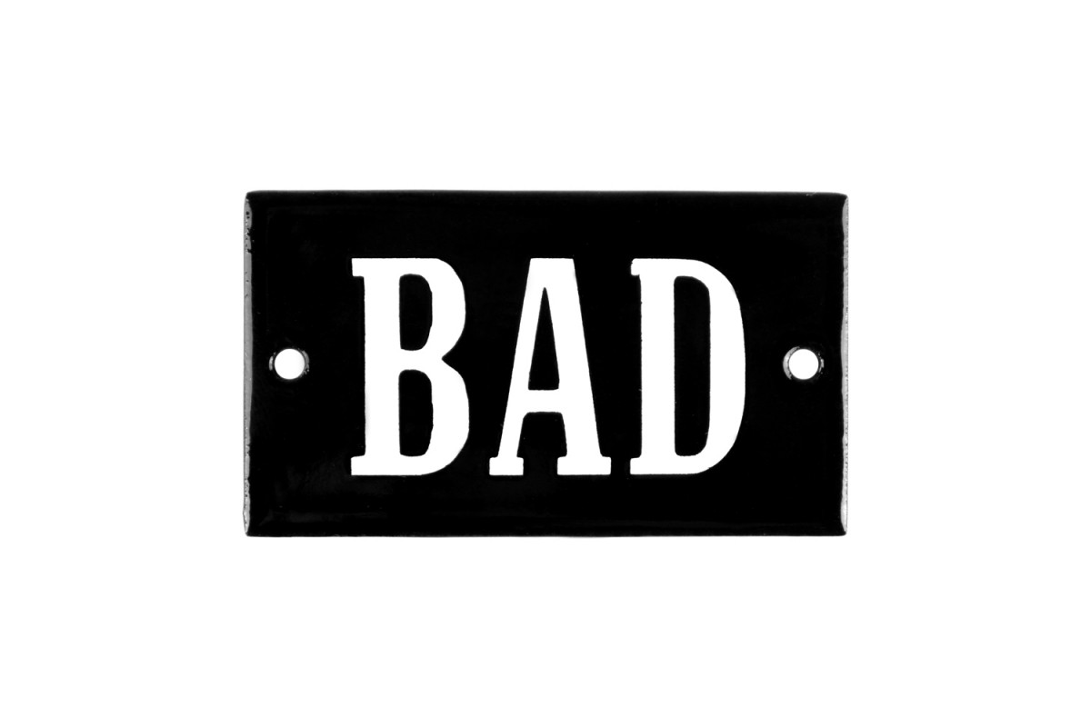 Emaljskylt BAD svart - vit 7 x 4 cm modell 23-5 Emaljskylt BAD svart - vit 7 x 4 cm modell 23-5