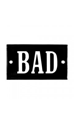 Emaljskylt BAD svart - vit 7 x 4 cm modell 23-5 Emaljskylt BAD svart - vit 7 x 4 cm modell 23-5