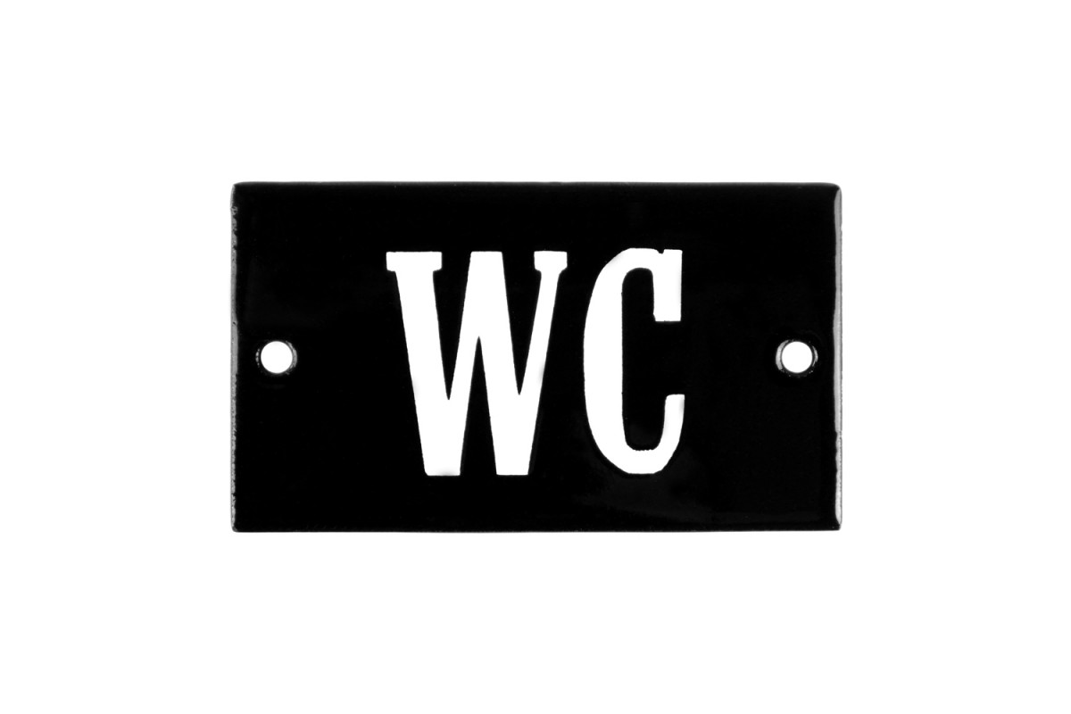 Emaljskylt WC svart - vit 7 x 4 cm modell 23-5 Emaljskylt WC svart - vit 7 x 4 cm modell 23-5