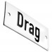 Emaljskylt Drag vit - svart 7 x 3 cm modell 20-5 Emaljskylt Drag vit - svart 7 x 3 cm modell 20-5