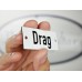 Emaljskylt Drag vit - svart 7 x 3 cm modell 20-5 Emaljskylt Drag vit - svart 7 x 3 cm modell 20-5