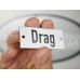 Emaljskylt Drag vit - svart 7 x 3 cm modell 20-5 Emaljskylt Drag vit - svart 7 x 3 cm modell 20-5