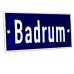 Emaljskylt Badrum blå - vit 12 x 5 cm modell 5-5 Emaljskylt Badrum blå - vit 12 x 5 cm modell 5-5