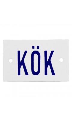 Emaljskylt KÖK vit - blå 8 x 5 cm modell 6-5 Emaljskylt KÖK vit - blå 8 x 5 cm modell 6-5
