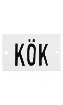 Emaljskylt KÖK vit - svart 8 x 5 cm modell 5-5 Emaljskylt KÖK vit - svart 8 x 5 cm modell 5-5